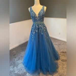 Blue Jovani with added stones